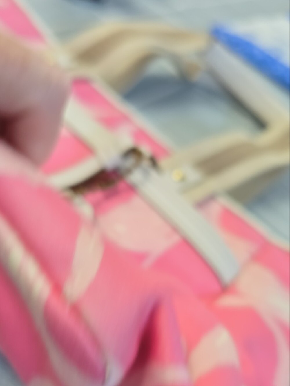 Coach Pink Patterned Tote with Cream Handles - Picture 8 of 13